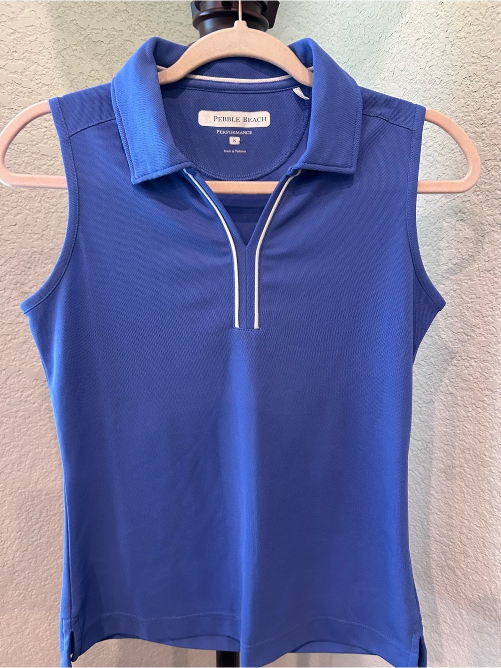 Pebble Beach Royal Blue Sleeveless Performance Polo Tank